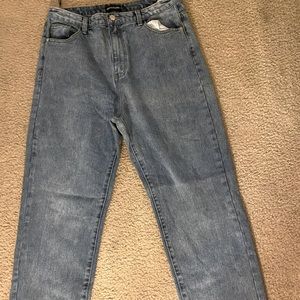 Prettylittlething sizes 12 mid wash jeans